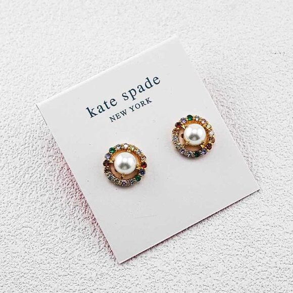 Kate Spade Multi-Gem Inlaid Stud Earrings - Picture 2 of 5
